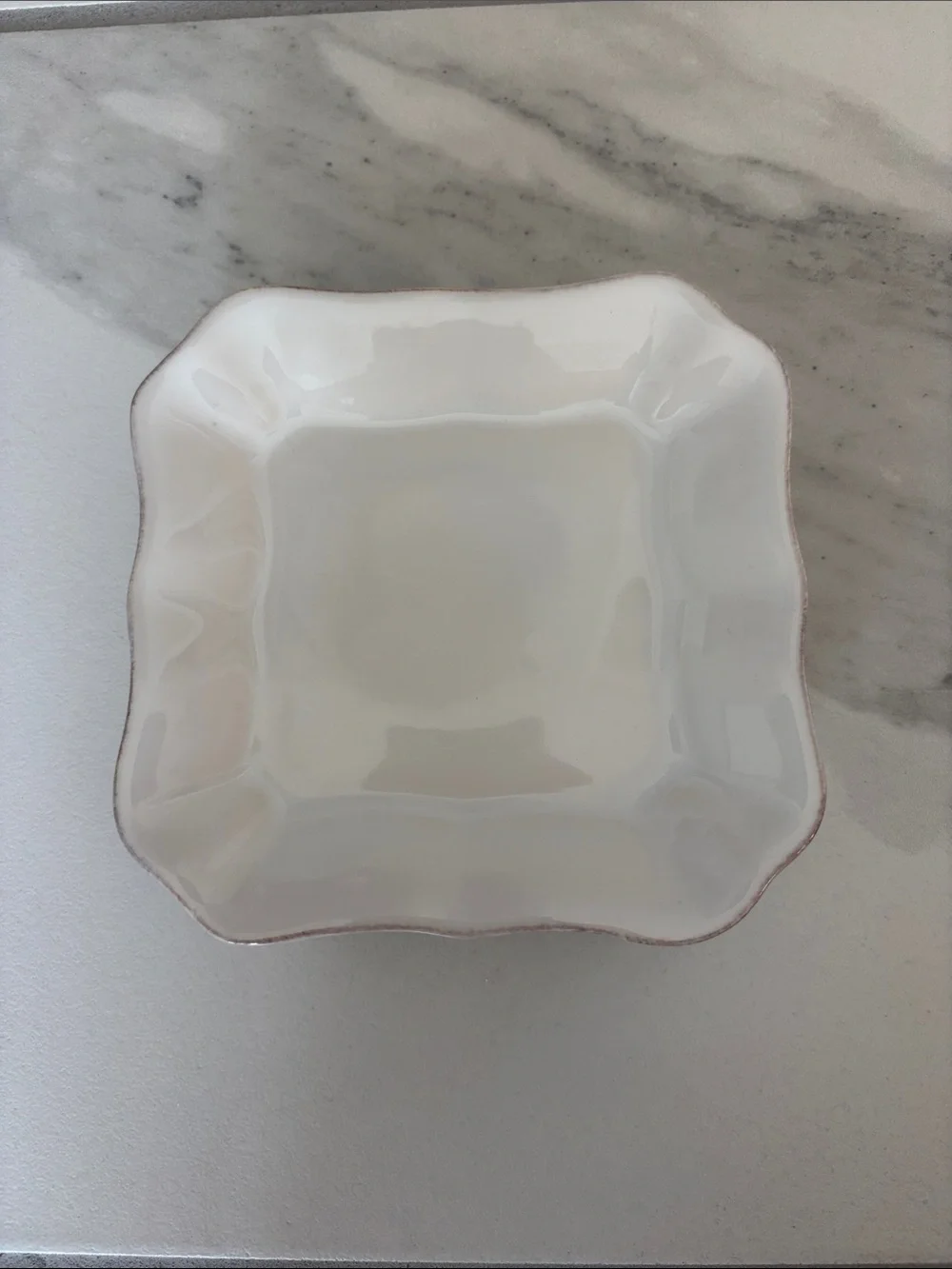 Pottery Barn Cambria White Square Tidbit/Appetizer Plates - Set of Three